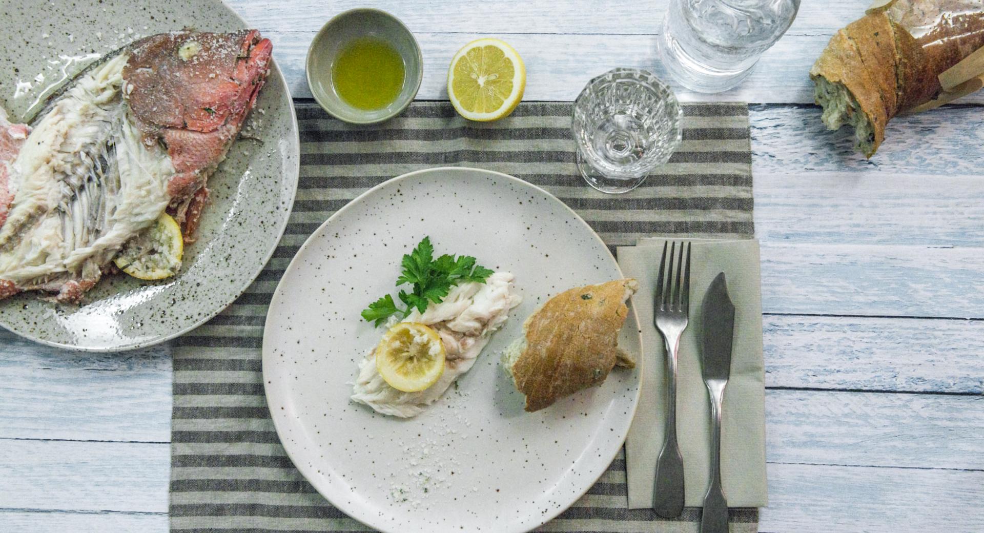 Fish in salt crust