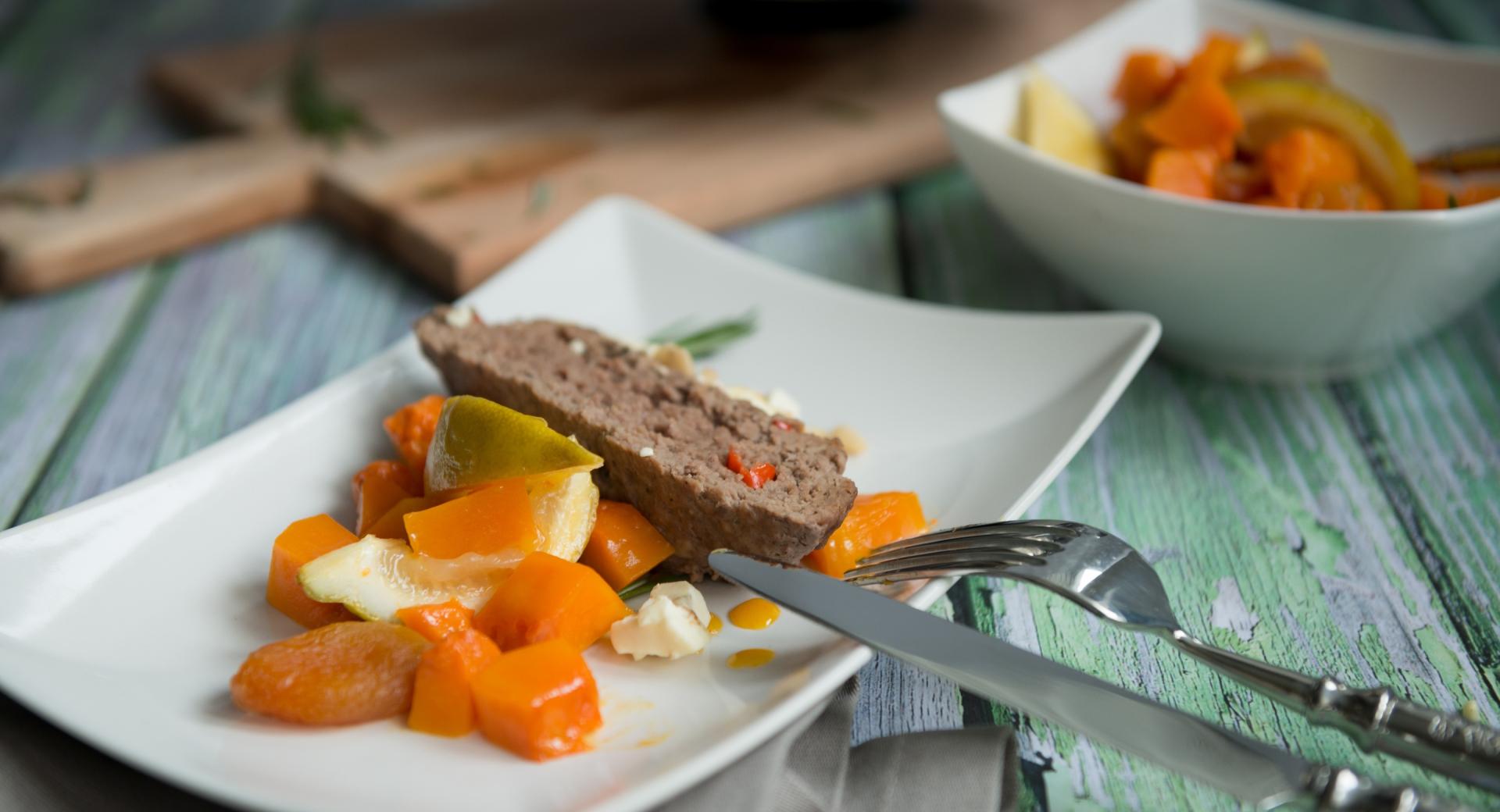 Meat loaf with pumpkin chutney