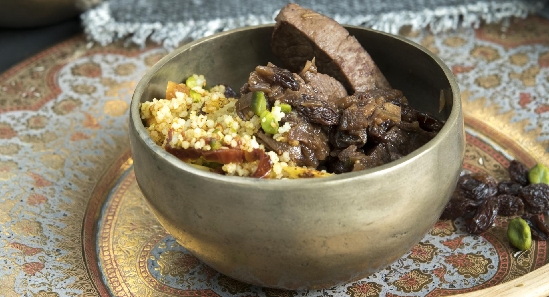 Moroccan lamb ragout with savory couscous