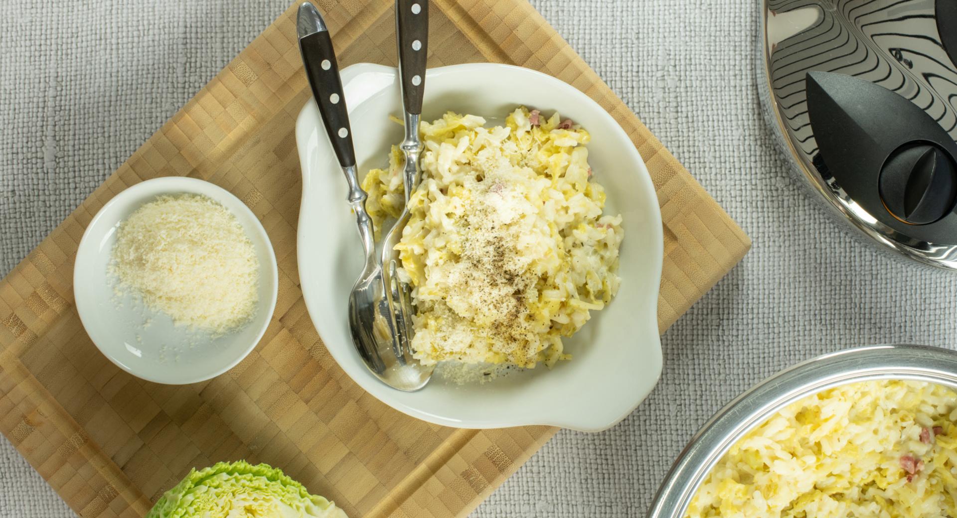 Savoy cabbage risotto