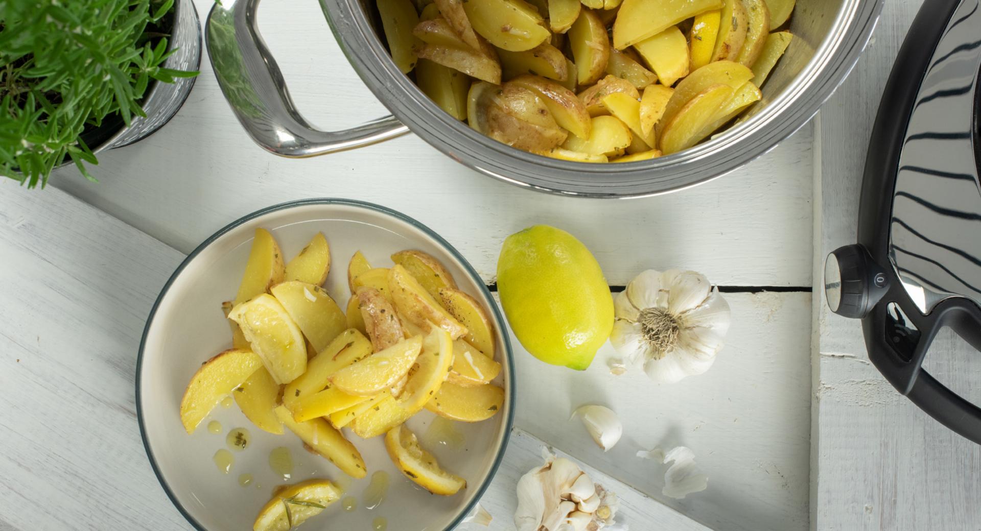 Lemon and garlic potatoes