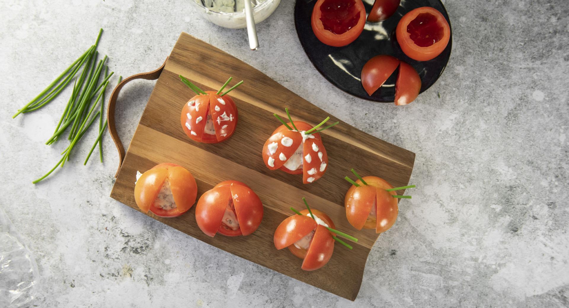 Tomato ladybugs for kids