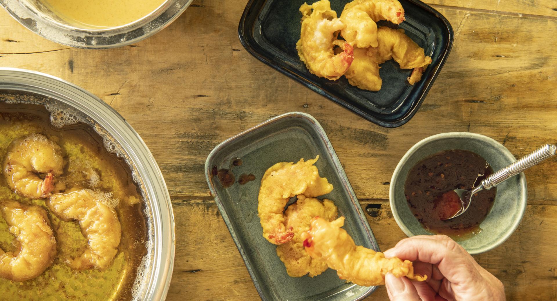 Shrimp in tempura batter