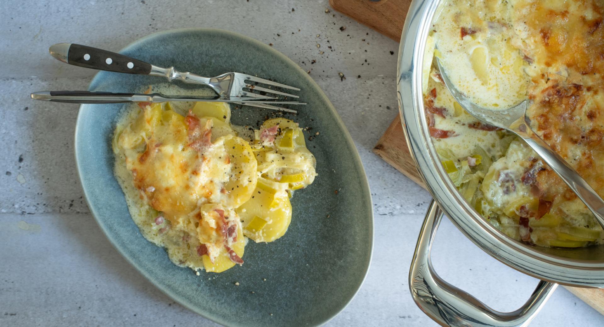 Leek au gratin (Gruyères style)