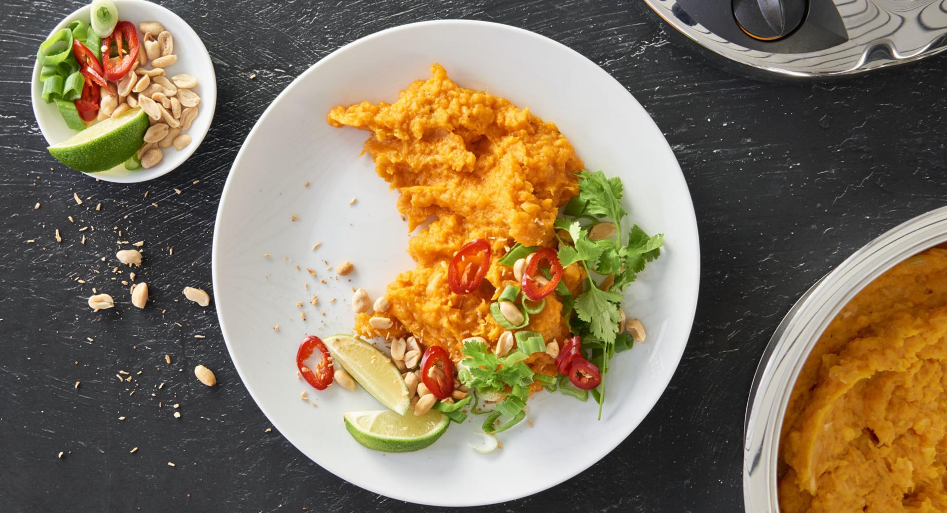“Thai-style” mashed sweet potatoes with coconut milk