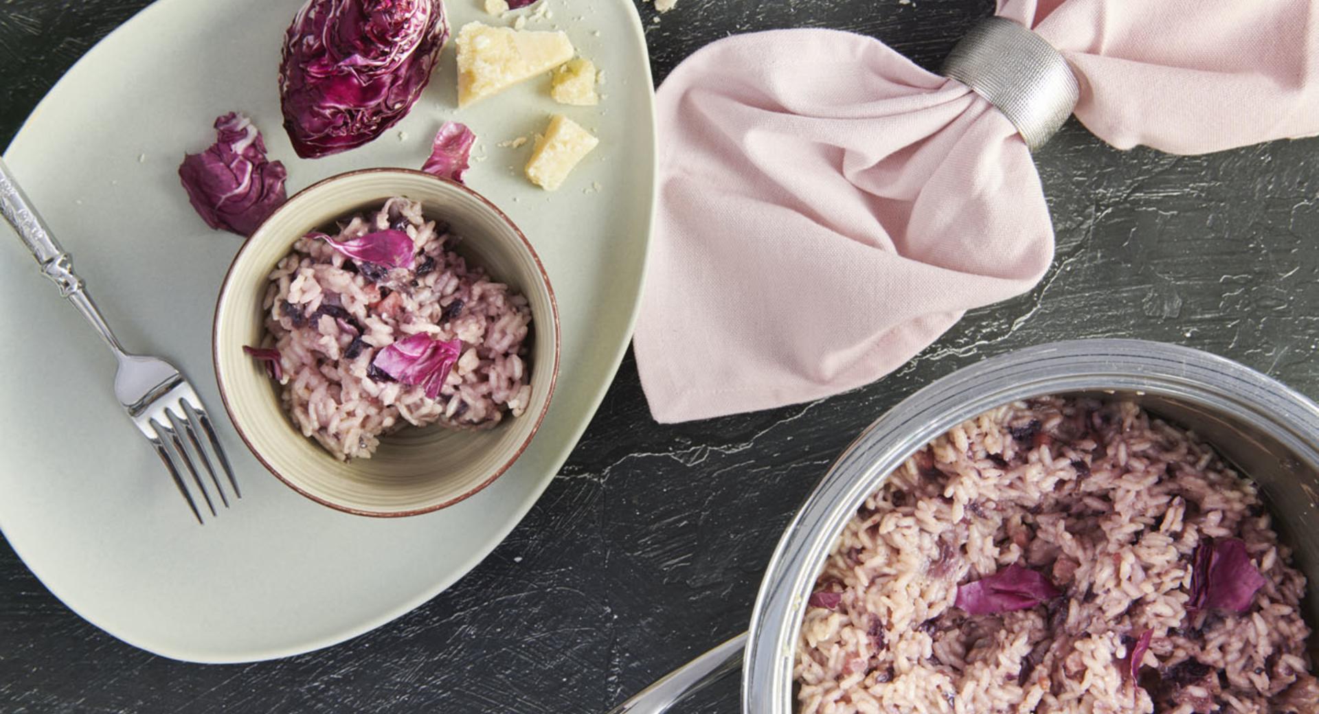 Risotto with radicchio and bacon 