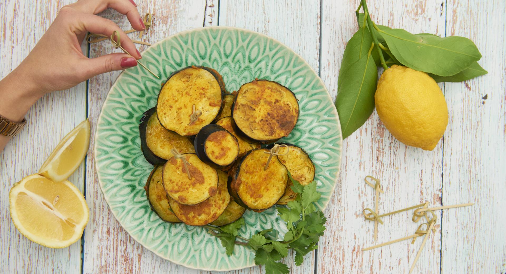 Baked eggplant slices