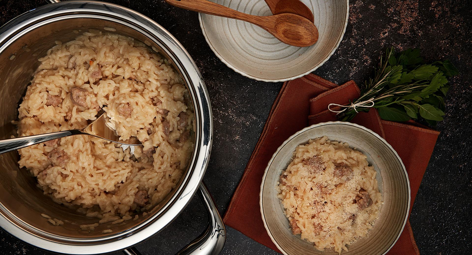 Risotto with Luganega sausage