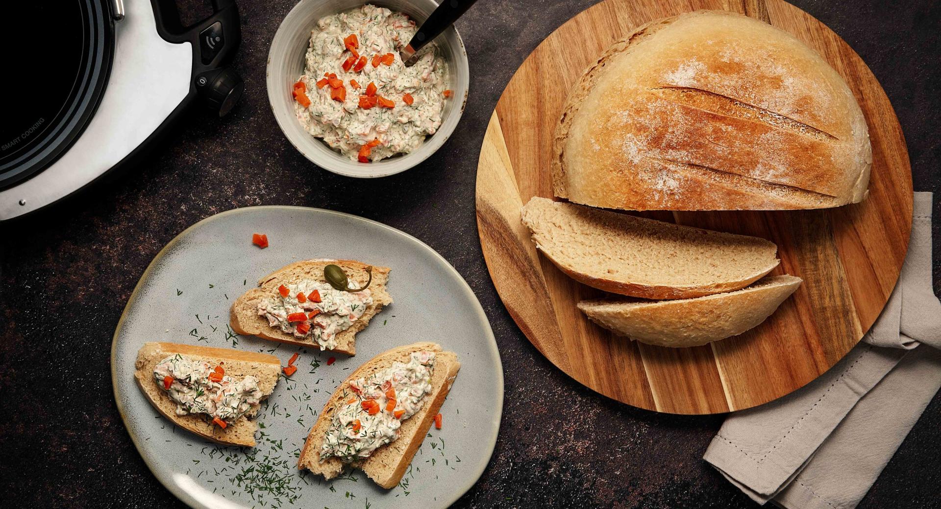 Yogurt Bread with Salmon Cream
