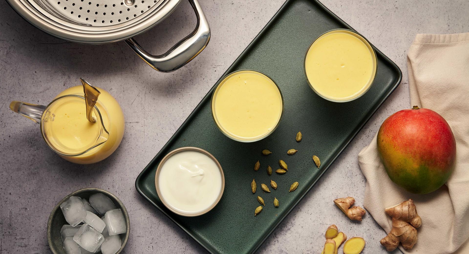 Mango lassi with ginger