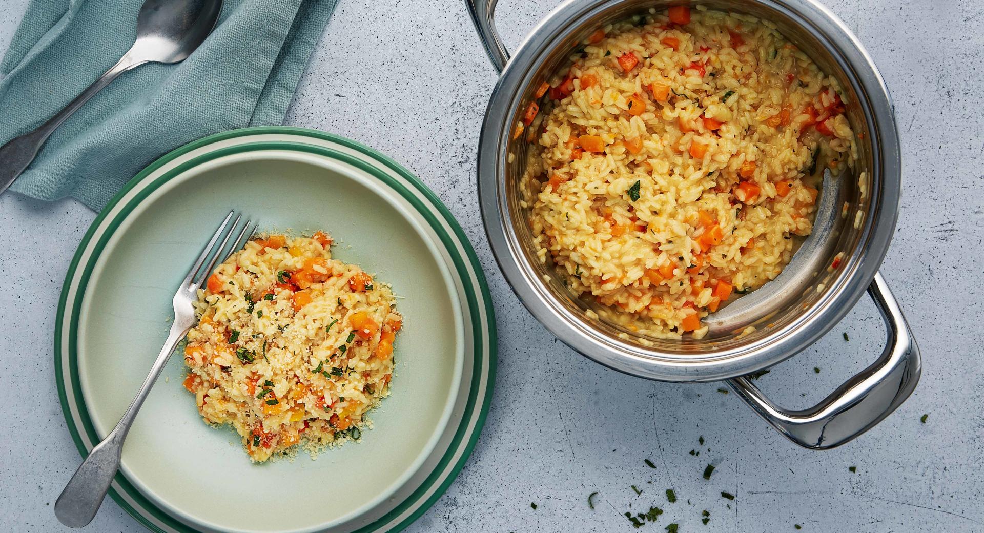 Pumpkin risotto with sage