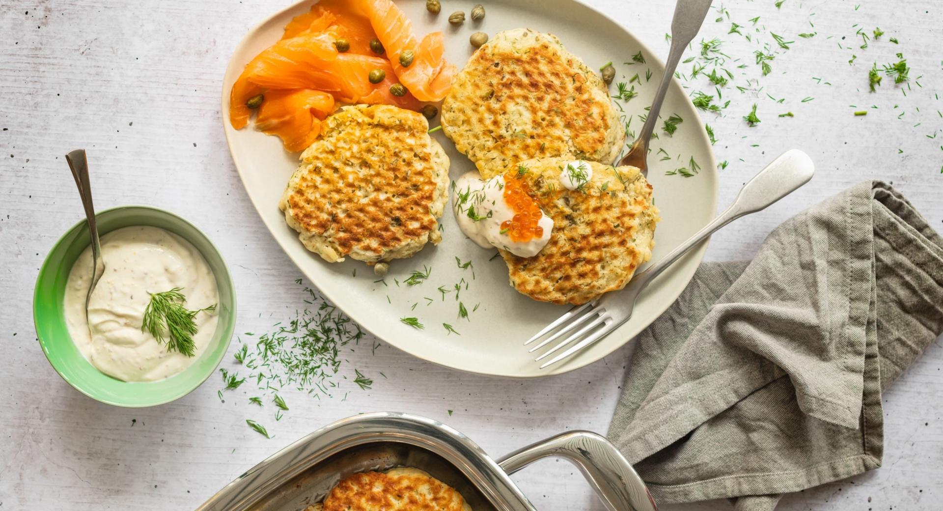 Salty pancakes with salmon Salty pancakes with salmon