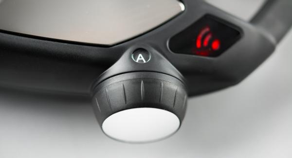 Cover with the EasyQuick and set Navigenio at  "A", switch on Audiotherm, enter approx. 2 minutes cooking time in the Audiotherm, fit it on Visiotherm and turn until the steam symbol appears.
