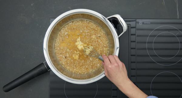 Knead the flour and butter together. Stir in the flour butter first, then the cream. Simmer for two minutes.