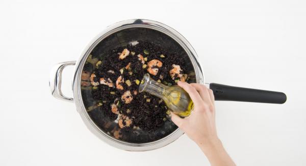 At the end of cooking time of the Secuquick, place pot in the inverted lid and let it depressurize by itself. Open Secuquick and add the rice to the HotPan, mix and Season with Lemon Juice and extra virgin olive oil as desired. Serve warm or cold.