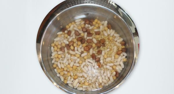 Soak all grains except rice and bulgur for 6 hours.