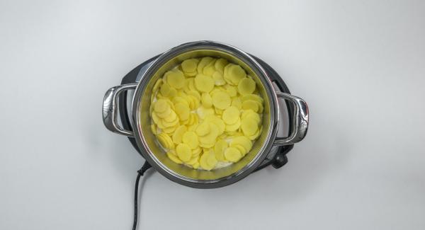 Add potato slices and do not stir anymore. Fit Secuquick softline  and close.