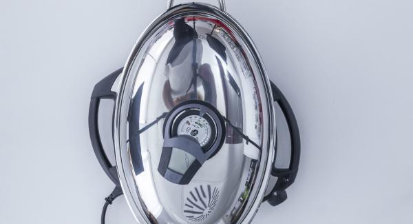 Switch off Navigenio and close. Cook with the residual heat, fit Audiotherm on Visiotherm and turn until the carrot symbol appears. Switch off Navigenio and close. Cook with the residual heat, fit Audiotherm on Visiotherm and turn until the carrot symbol appears.