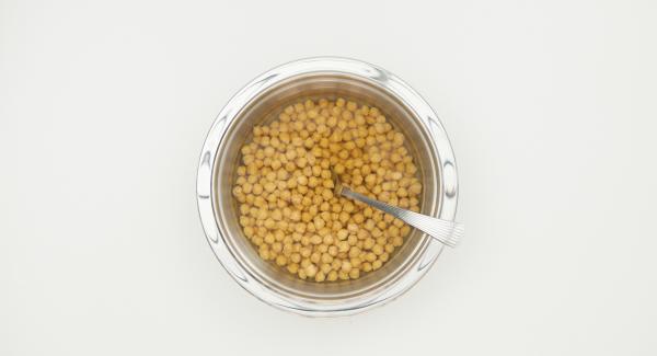 Soak chickpeas with plenty of water overnight.