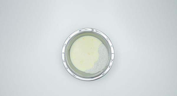 Sieve the flour with the salt into a bowl. Whisk the egg with the milk, add to the flour, mix and then add the cooled butter. Mix everything to a smooth dough without lumps.