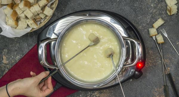 Swiss-style cheese fondue