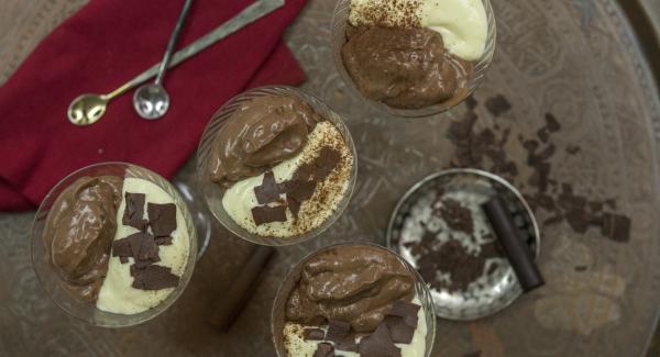 Chocolate and vanilla dessert