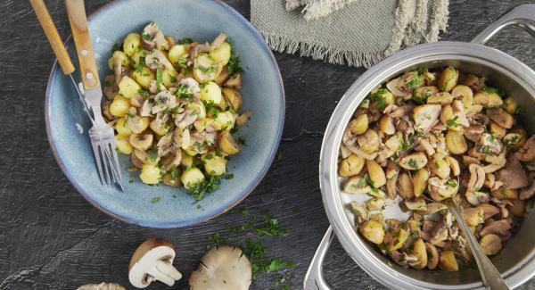 Gnocchi with porcini mushrooms and chestnuts