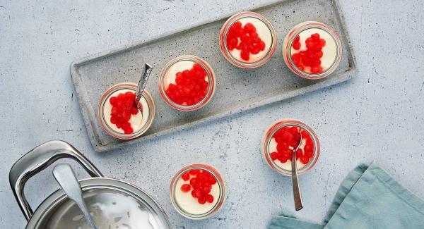 Coconut mousse with melon pearls