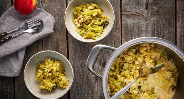 Creamy savoy cabbage