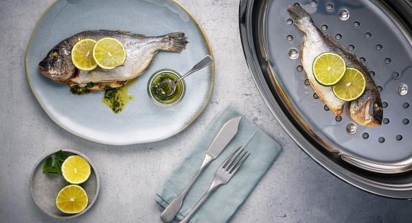 Gilthead seabream with peppermint and lime