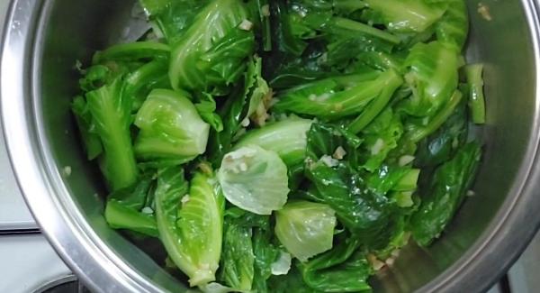Stir-fried Asian Green Kai Lan (Vegetables) with Garlic