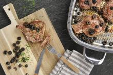 Veal cutlet with olives