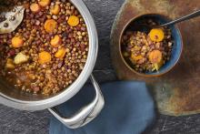 Lentil stew with ham